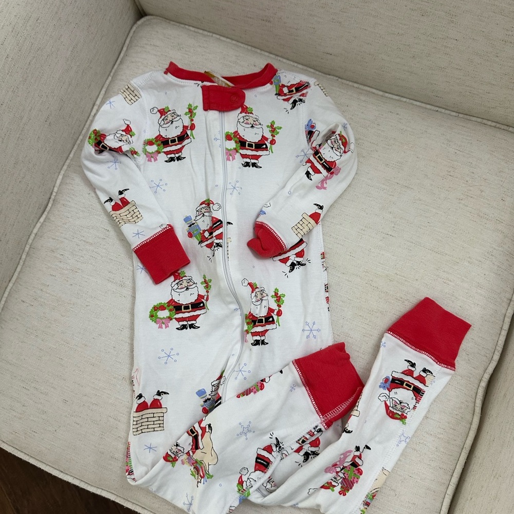 The Beaufort Bonnet Company Santa Pajama Set - Red and White